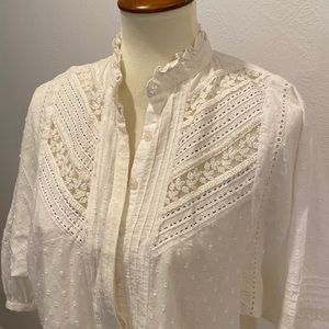 Anthropologie white tunic/dress with lace